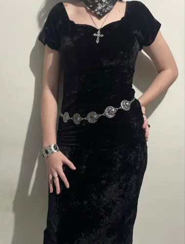 Vestido veludo (brechó)