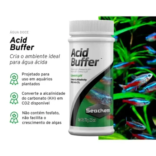 Seachem Acid Buffer 300g Tamponador Abaixa Ph Trata 12.000 L