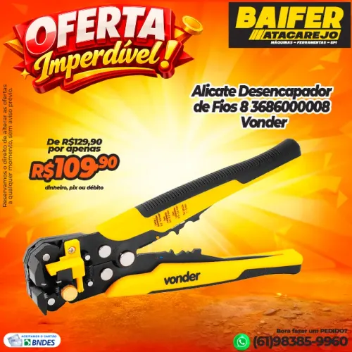 Alicate Desencapador de Fios 8 * Vonder