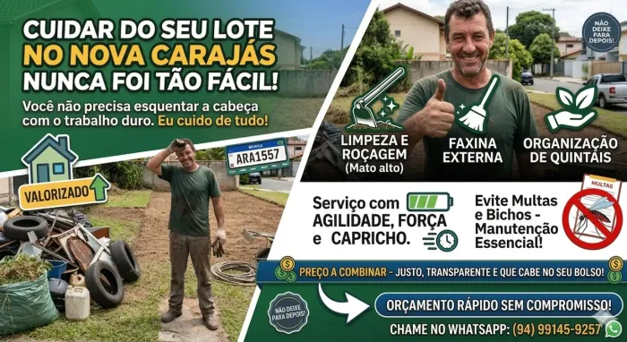 Serviço de limpeza de lote 