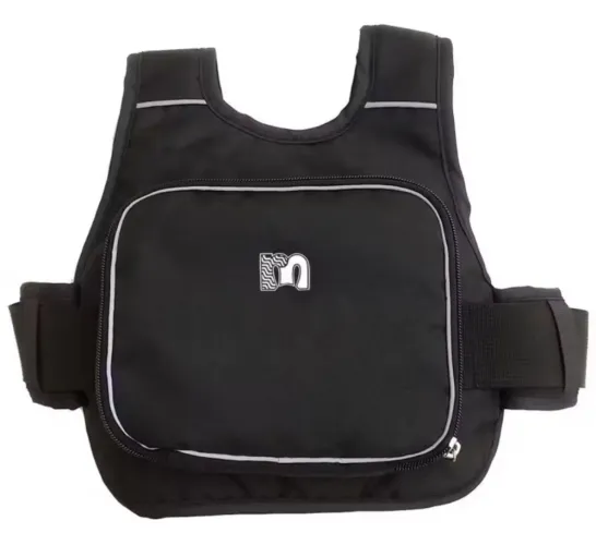 Colete de segurança de moto para crianças ajustavel e confortavel com bolsa