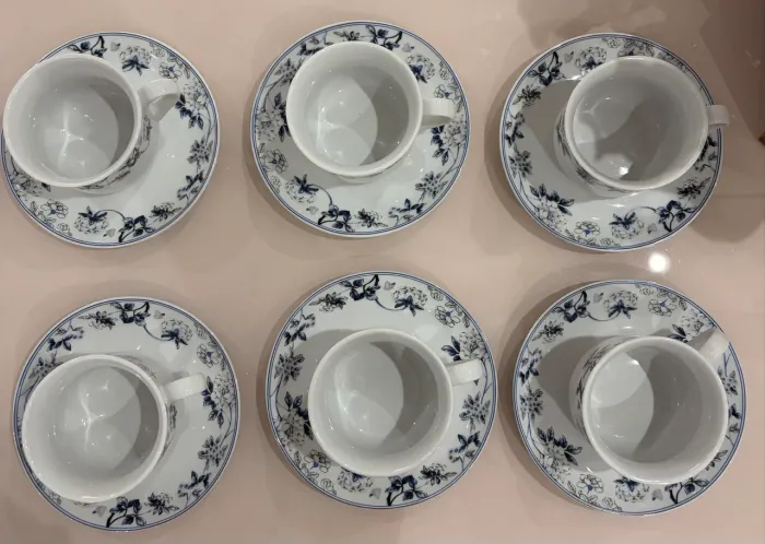 Conjunto de 06 xícaras de café 90 ml de porcelana