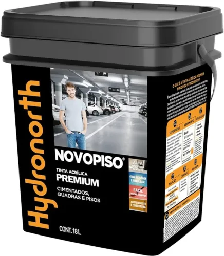 NOVOPISO PREMIUM FOSCO CINZA CHUMBO BALDE 18 L - HYDRONORTH