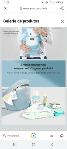 Canguru azul para bebê 