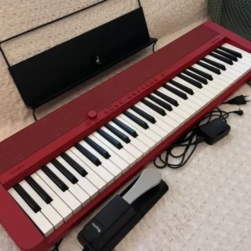 Teclado Casio CT-S1 Vermelho + Pedal e Bluetooth WU-BT10
