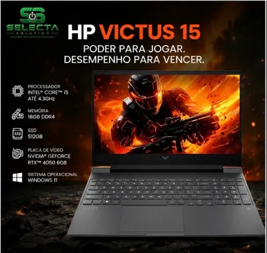 Notebook Gamer Victus 15 HP 512gb- Mica Prata