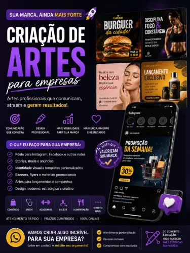 Criação de Artes Profissionais para Empresas | Instagram, Promoções e Anúncios
