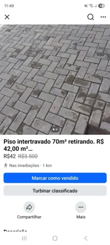 Piso intertravado 38,00 m²