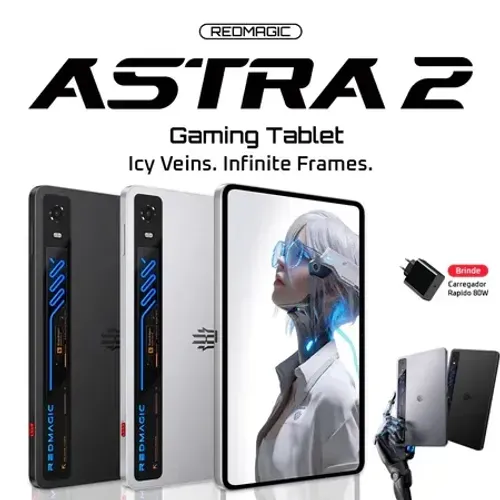 REDMAGIC Astra 2 Gaming Tablet Mini 9.06'' OLED 8300mAh 8 Elite Gen 5, Refrigeração líquid