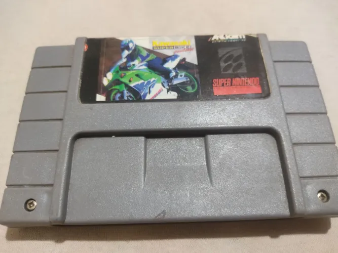 Cartucho original Kawasaki super bike Challenger do super Nintendo 