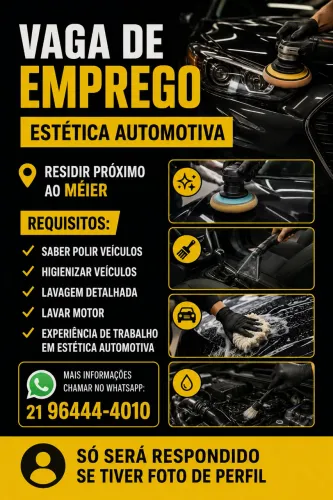 VAGA DE EMPREGO ESTÉTICA AUTOMOTIVA