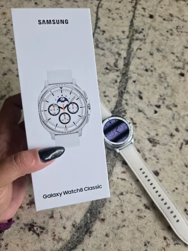 SmartWatch Samsung Galaxy Watch 8 Classic - Branco - Completo na Caixa