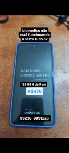Samsung s20 128 GB 6 de Ram funcionando OK só não biométrico