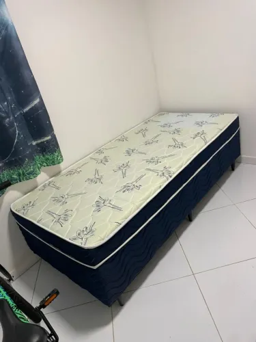 Cama Box Solteiro Ortobom Conjugado 43cm de Altura Physical Blue