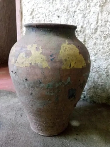 Vaso Bojudo de Barro Antigo (45cm)