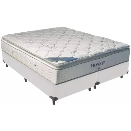 Colchão Freedom Queen com base simples Queen branco - ENTREGA HOJE - ZAP *