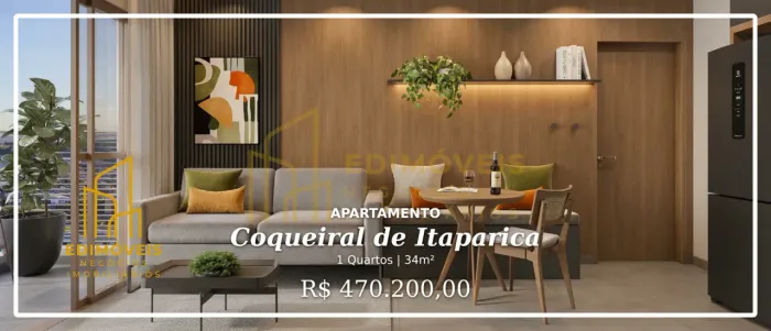 Viva com estilo no Coqueiral de Itaparica: apartamento de 1 quarto à venda!