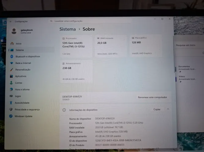 Notebook Samsung Galaxy book2