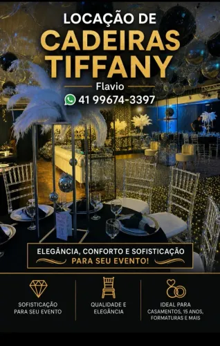 Locação cadeiras cristal tiffany