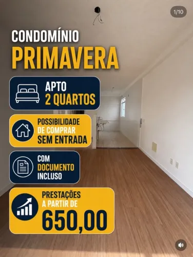 Apartamento Condomínio Primavera 100% de Financiamento