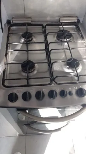 Fogão Electrolux 4 Bocas com Duplo Forno - Inox / Branco (Usado)<br>