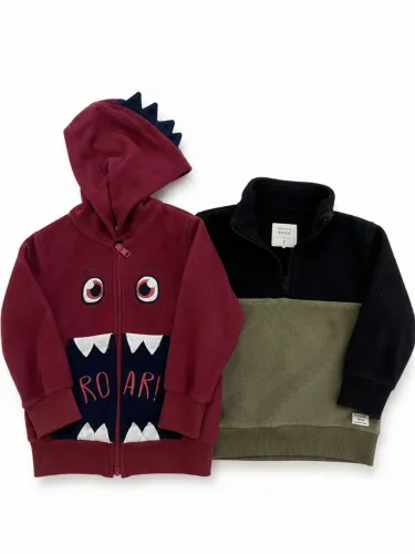 Lote com 2 Blusões Infantil Tam. 2 - Fleece Inverno