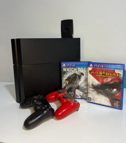 Ps4 com 32 jogos e 2 controles