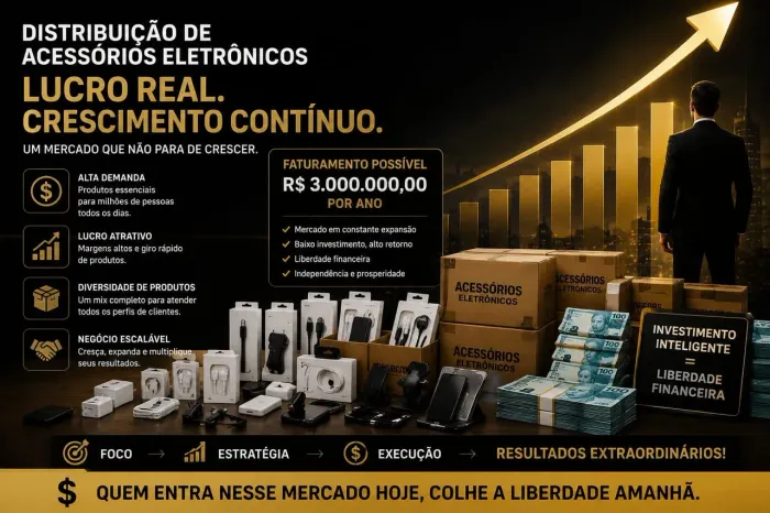 MAIS DE 500 CLIENTES DISTRIBUIÇÃO ELETRÔNICOS , ACESSÓRIOS PARA CELULARES E MARTPHONES
