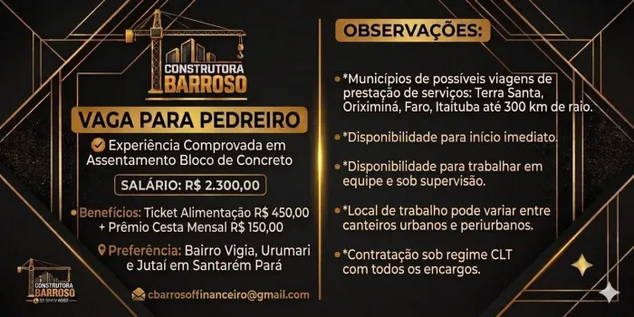 Vaga de Pedreiro