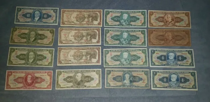 Lote Notas Históricas do Brasil - Anos 40/50 (Dom Pedro II, Deodoro, Getúlio, Caxias, etc.