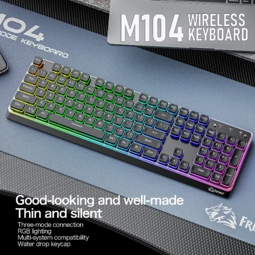 Teclado sem fio freewolf m104