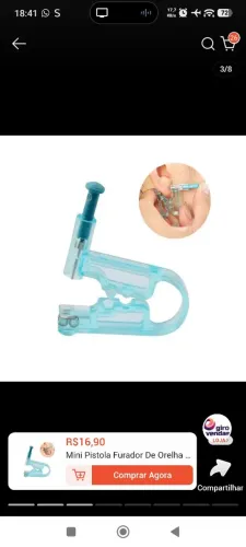 Kit furador de orelha piercing para furar orelha