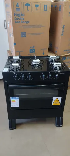 fogão de 5 bocas mesa de vidro com acendedor marca braslar e a última peças do mostruário