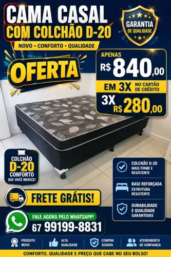 Hoje oferta cama casal nova entrego frete grátis