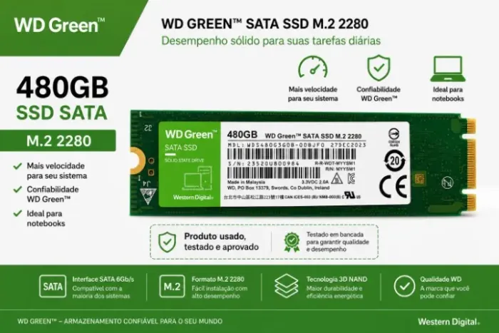 SSD 480GB M.2 SATA 2280 WD GREEN