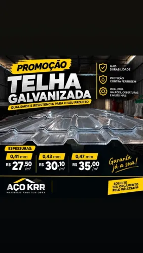 PROMOÇÃO TELHA GALVANIZADA
