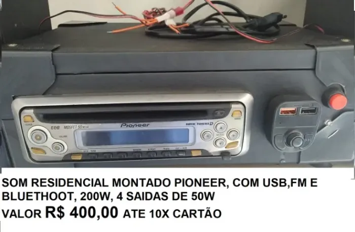 som receiver pioneer, usb,bluetooth, 200w