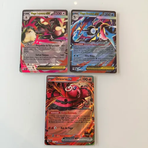 Cartas Pokémon Mega Greninja & Mega Lopunny & Oricorio EX