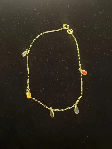Pulseira de Ouro com Pedrinhas