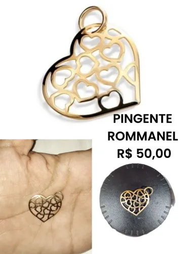 Pingente Rommanel corações vazados