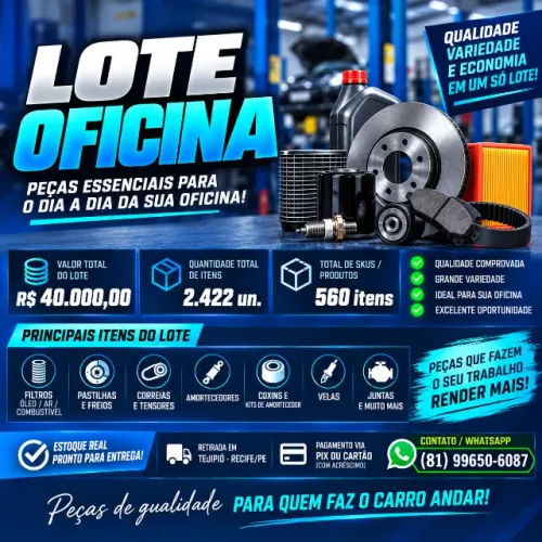 Lote de Peças Automotivas para Oficina e Autopeças - Estoque Completo
