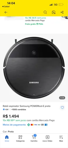 Robô aspirador Samsung