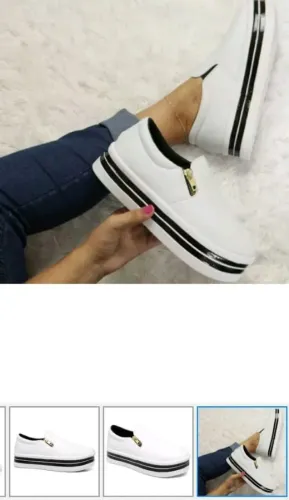 Tênis slip branco e azul Tam.35