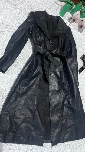 Trench coat genuine leather