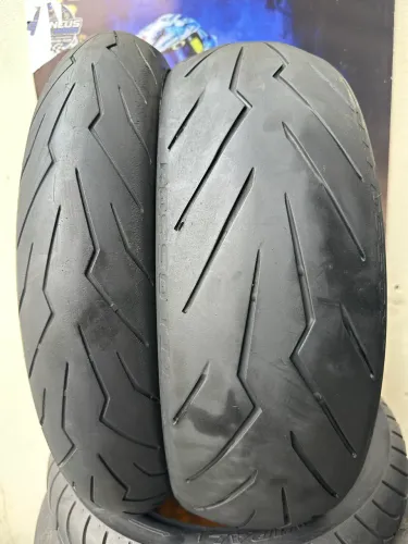 PAR DE PNEU PIRELLI DIABLO ROSSO 3 Bi-composto Dianteiro 110/70-17 Traseiro 150/60-17