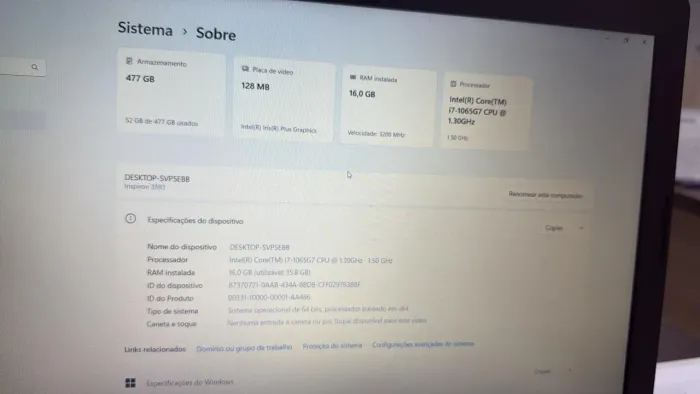 Notebook I7 10 geração