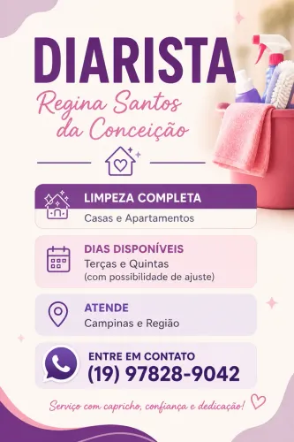 Diarista em Campinas e Região - Limpeza Caprichada e de Confiança
