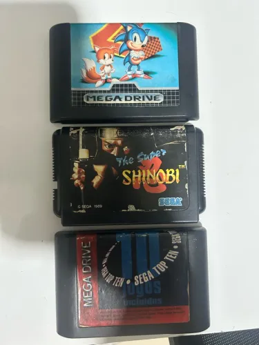 Fitas mega Drive sonic 2 super shinobi 10 super games