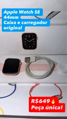 Apple Watch SE 44mm Completo Caixa e Carregador