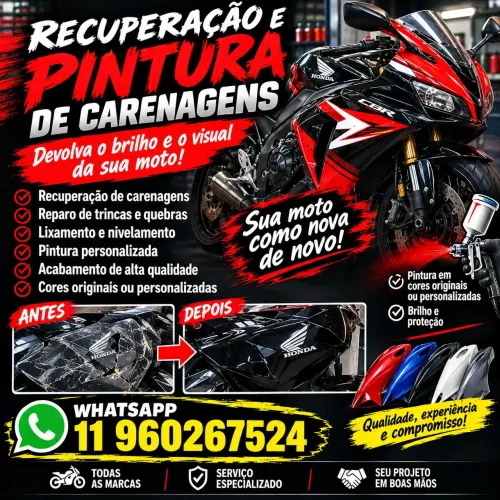 Restauração e pintura de carenagem